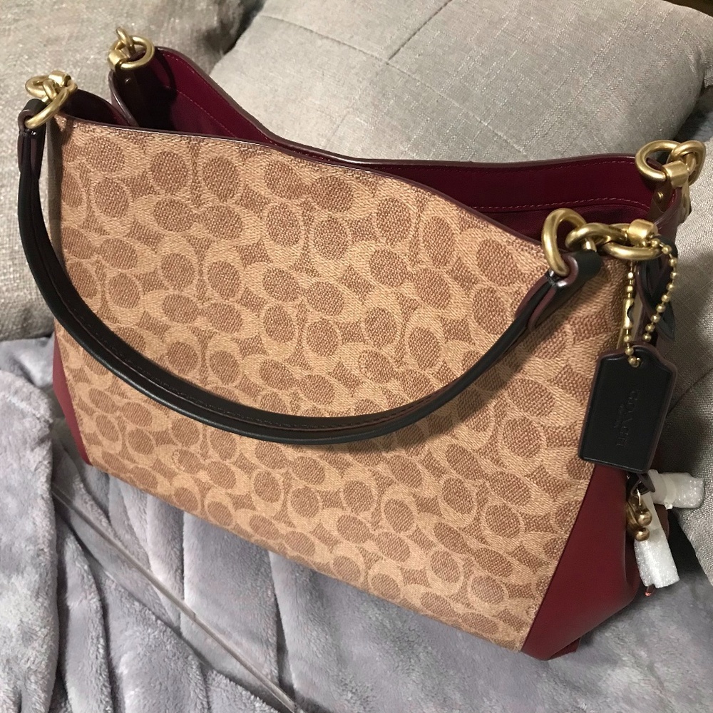 Coach Signature Coated Canvas Shoulder Bag